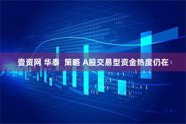 壹资网 华泰  策略 A股交易型资金热度仍在
